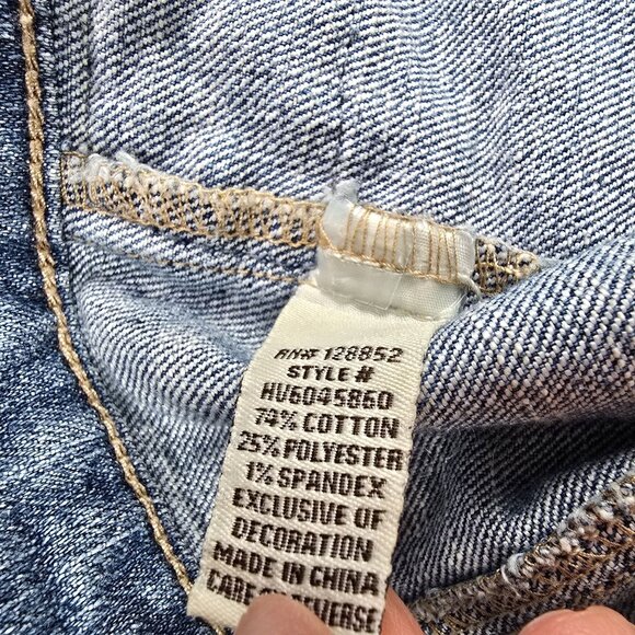 Hot Kiss Denim Vest With Aztec Embroidered Yoke Light Wash Button-Front Size S - Picture 6 of 8